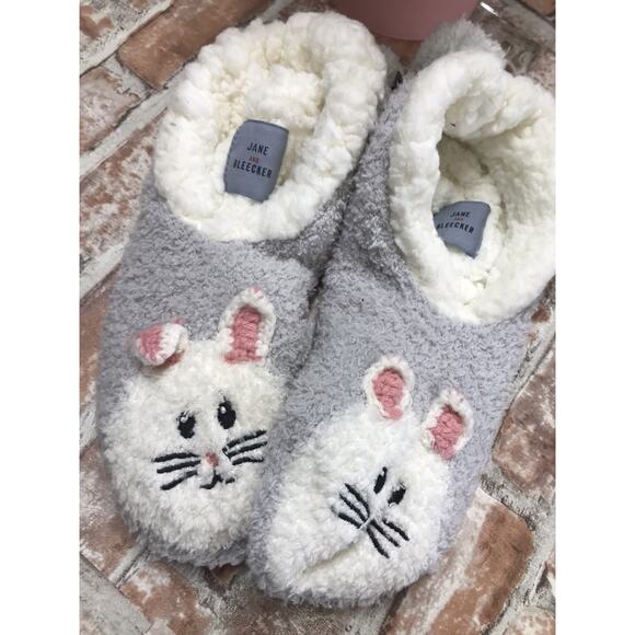 Jane And Bleecker Critter Ballerinas Plush Hose Slippers Soft Bunny One Pair - Picture 3 of 7